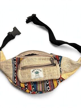 Himalayan Hemp Fanny Pack Woven Stripe Belt Bag
